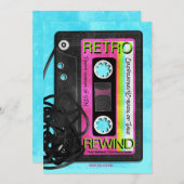 Retro Flashback verjaardagsfeestje Kaart (Voorkant / Achterkant)