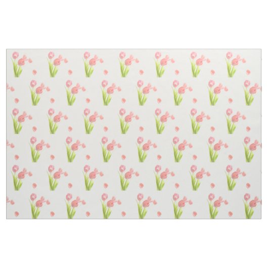 Rétro fleur rose de tulipe de tissu unique (Fat Quarter)