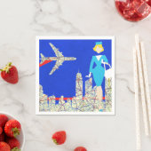 Retro Flight Attendant Papieren servetten (Insitu)