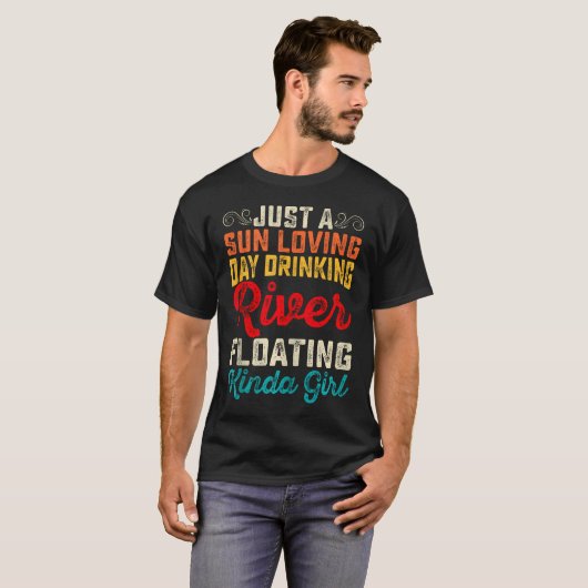Retro Float Trip River Tubing Floating River Boat T-shirt (Voorkant volledig)
