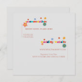 Retro Floral Accommodation Enclosure Card Kaart (Voorkant / Achterkant)