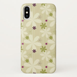 Retro Floral achtergrond iPhone X Hoesje
