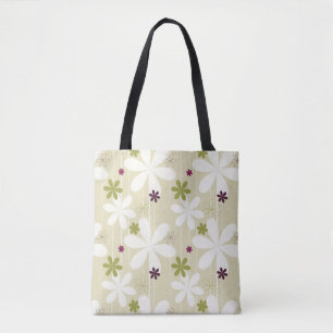 Retro Floral achtergrond Draagtas
