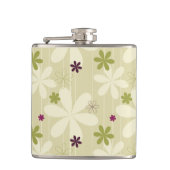 Retro Floral achtergrond Heupfles (Voorkant)