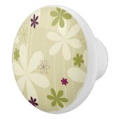 Retro Floral achtergrond Keramische Knop (Rechts)