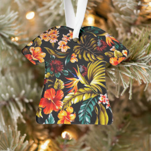 Retro Floral Aloha Shirt Ornament