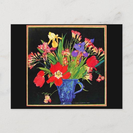 Retro  Floral Art-kaarten Briefkaart (Voorkant)