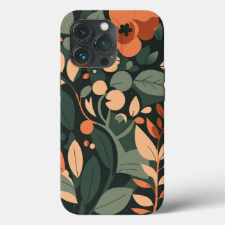 Retro Floral Art Pattern iPhone 13 Pro Hoesje