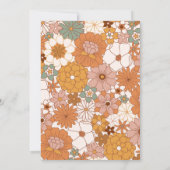 Retro Floral Baby Shower Warm Orange Vintage Fall Kaart (Achterkant)