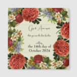 Retro Floral BOHO Wedding Save the Date Magnets<br><div class="desc">. : Retro Floral BOHO Design . : Magnet Réservez la date . : Correspondance Stationnaire et Décor disponible dans mon magasin</div>