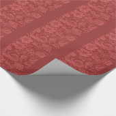 Retro Floral Brocade Cranberry Red Party Cadeaupapier (Hoek)