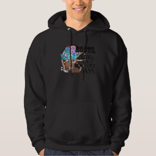 Retro Floral Cowgirl in de laars van de lentekst V Hoodie