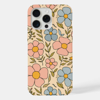 Retro Floral Delight iPhone 15 Pro Max Hoesje