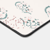 Retro Floral Design met Faux Blue Glitter Bureaumat (Hoek)