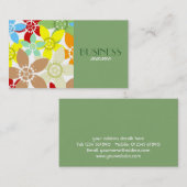 Retro Floral Design Visitekaartje (Voorkant / Achterkant)