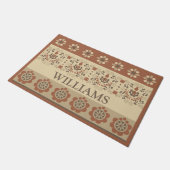 Retro Floral Doormat Deurmat (Schuin)