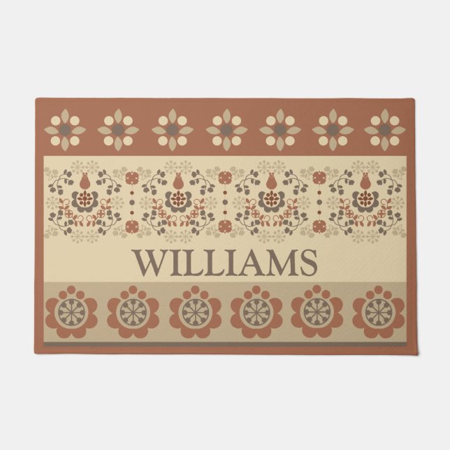  Retro Floral Doormat Deurmat (Voorkant)