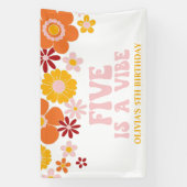 Retro Floral Five est une bannière Vibe 5e anniver (Verticale)