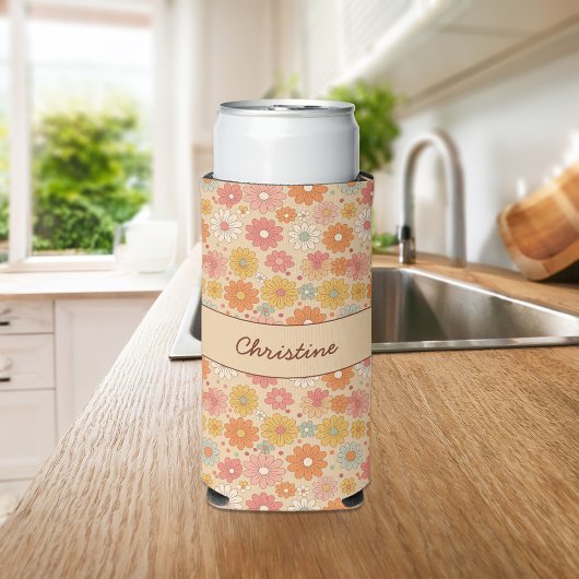 Retro Floral gepersonaliseerd monogram