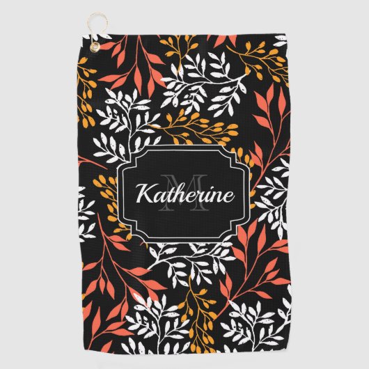 Retro Floral Golfhanddoek (Voorkant)