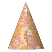 Retro floral groovy baby feesthoedjes (Achterkant)