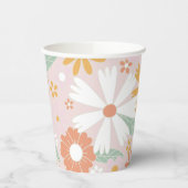 Retro Floral groovy Birthday Papieren Bekers (Links)