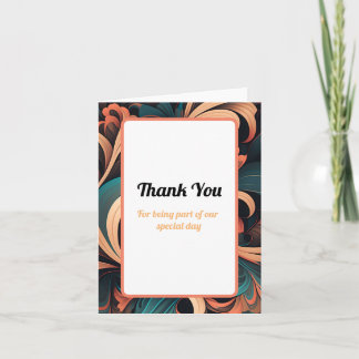  Retro Floral Hartelijk dank Notitiekaartje