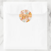 Retro Floral Hartelijk dank Ronde Sticker (Tas)
