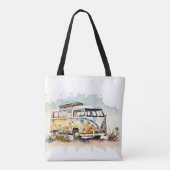 Retro Floral Hippie Bus Draagtas (Achterkant)