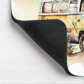 Retro Floral Hippie Bus Muismat (Hoek)