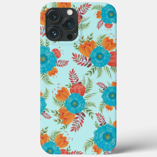 Retro Floral iPhone 13 Pro Max Hoesje (Achterkant)