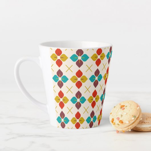 Retro Floral Latte Mok (In situ)