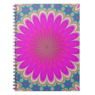 Retro Floral Mandala Psychedelic Flower Power Notitieboek
