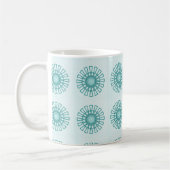 Retro Floral Mok, Blauwgroen Koffiemok (Links)