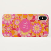 Retro Floral Monogrammed iPhone / coque ipad (Dos (Horizontal))