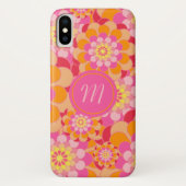 Retro Floral Monogrammed iPhone/iPad case (Achterkant)