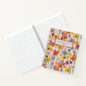 Retro Floral Motif Monogramme Journal (Intérieur)