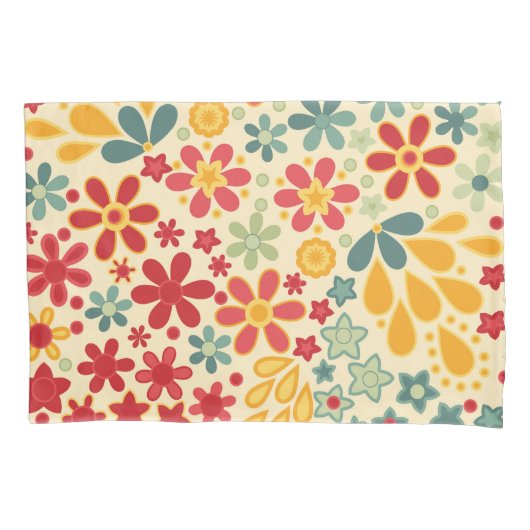 Retro. Floral motifs Kussensloop (Voorkant)