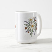 Retro Floral Mug – Vintage Daisy & Wildflowers  (Devant droit)