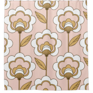 Retro floral: naadloos  patroon. douchegordijn