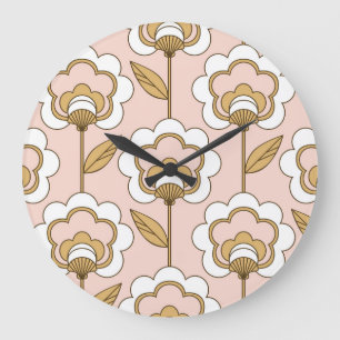 Retro floral: naadloos patroon. grote klok