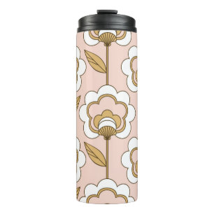Retro floral: naadloos  patroon. thermosbeker