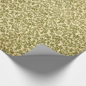 Retro  Floral Olive Green Flowers Cadeaupapier (Hoek)
