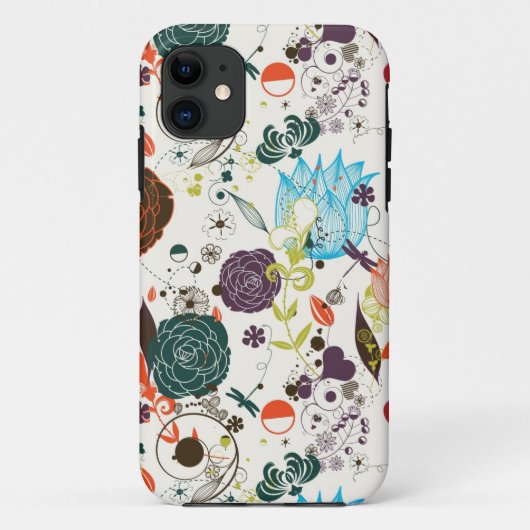Retro Floral Patroon 2 Case-Mate iPhone Case (Achterkant)