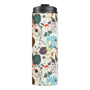 Retro Floral Patroon 2 Thermosbeker