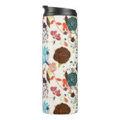 Retro Floral Patroon 2 Thermosbeker (Geroteerd rechts)