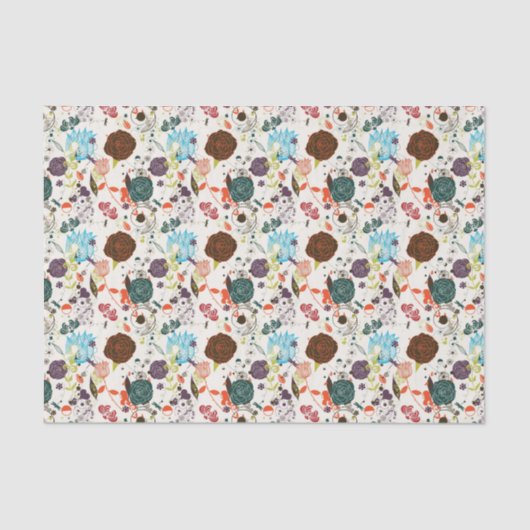 Retro Floral Patroon 2 Tissuepapier (Voorkant)