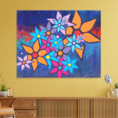 Retro Floral Pattern | Abstract schilderen Canvas Afdruk (Insitu (Woonkamer))