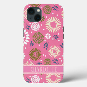 Retro Floral Pattern iPhone 13 Hoesje