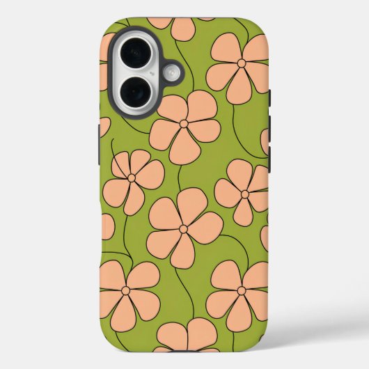 Retro Floral Pattern Case-Mate iPhone Case (Achterkant)